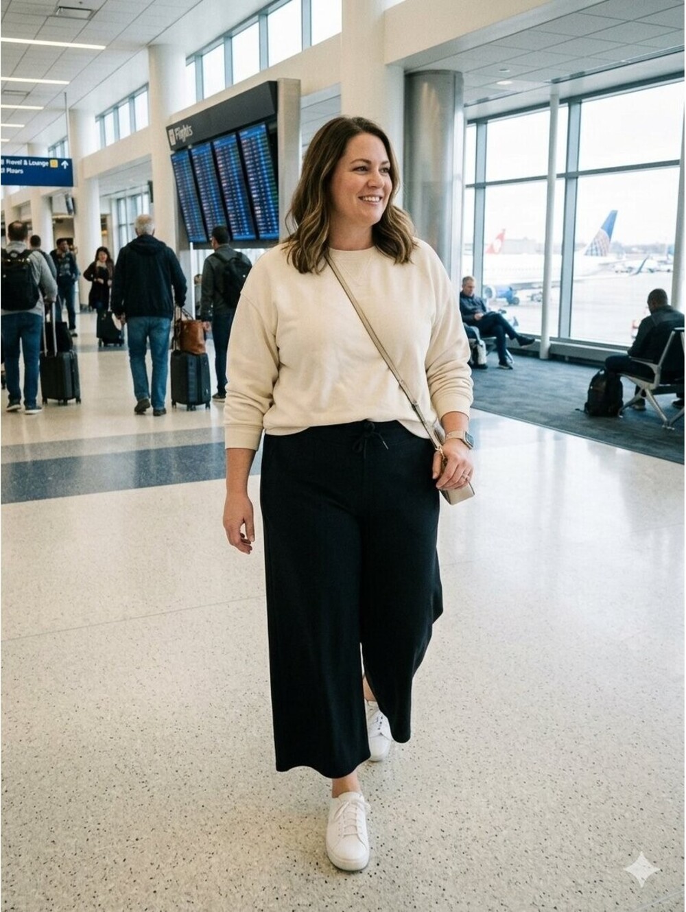 Spanx AirEssentials Wide Leg Pant 1X Tall Black 1XT 50239Q Travel Lounge comfort